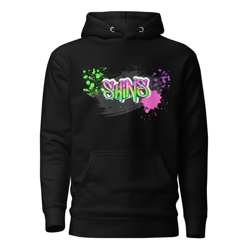 Full-Front Hoodie mit Shins-Graffity in der Farbe schwarz