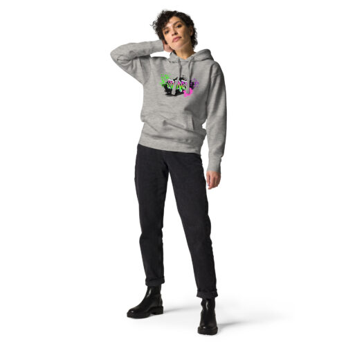 Female Person Full-Front Hoodie mit Shins-Graffity in der Farbe carbon grey