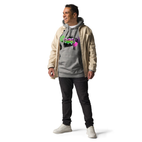 Male Person Full-Front Hoodie mit Shins-Graffity in der Farbe carbon grey