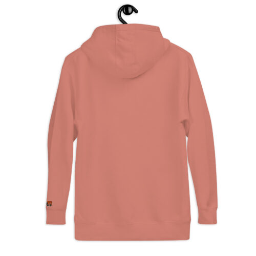 Rückseite Hoodie mit Shins Logo auf linkem Ärmel in der Farbe dusty rose