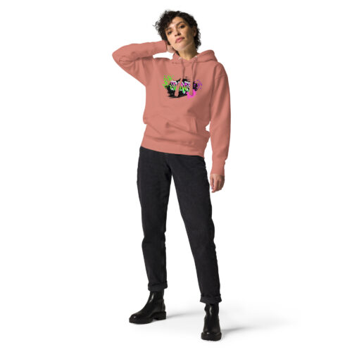 Female Person Full-Front Hoodie mit Shins-Graffity in der Farbe dusty rose