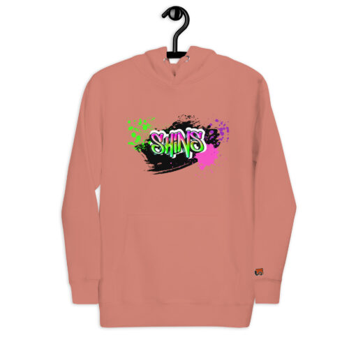 Front Hoodie mit Shins-Graffity & Logo auf linkem Ärmel in der Farbe dusty rose