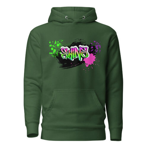 Full-Front Hoodie mit Shins-Graffity in der Farbe forest green