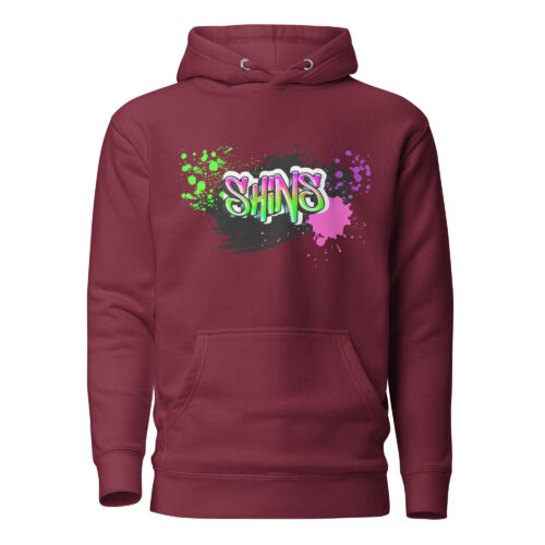 Full-Front Hoodie mit Shins-Graffity in der Farbe burgundy