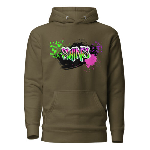Full-Front Hoodie mit Shins-Graffity in der Farbe military green