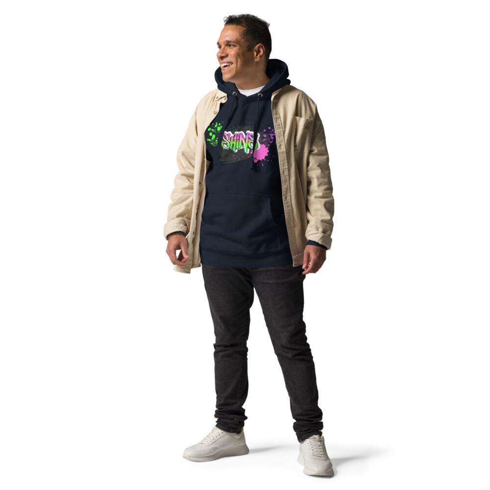 Male Person Full-Front Hoodie mit Shins-Graffity in der Farbe navy blazer