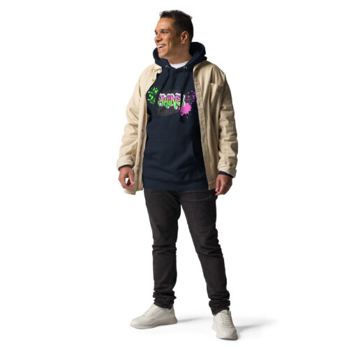 Male Person Full-Front Hoodie mit Shins-Graffity in der Farbe navy blazer